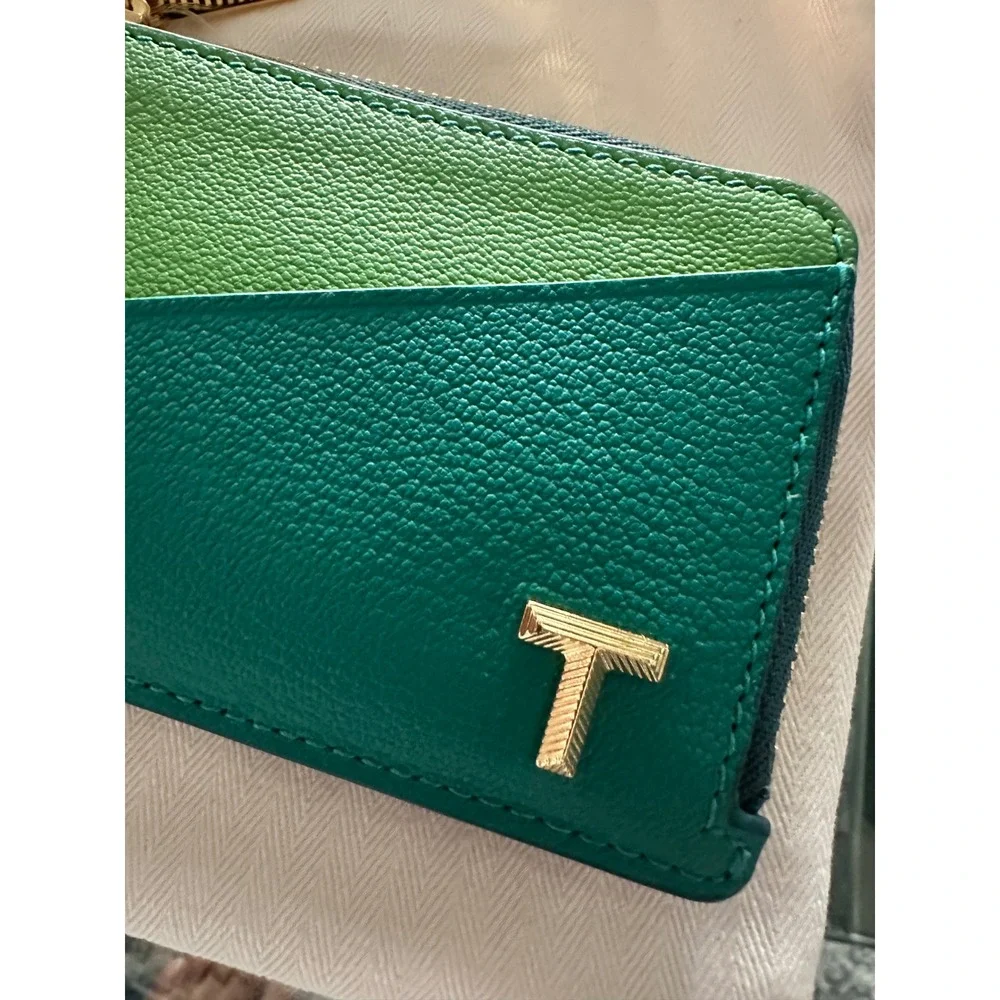 Tiffany & Co. colorblock leather zipped card case wallet